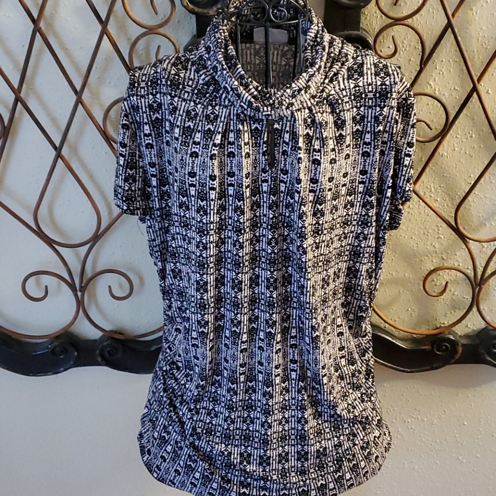 NY & CO LARGE GORGEOUS STRETCH COWL NECK BLOUSE
